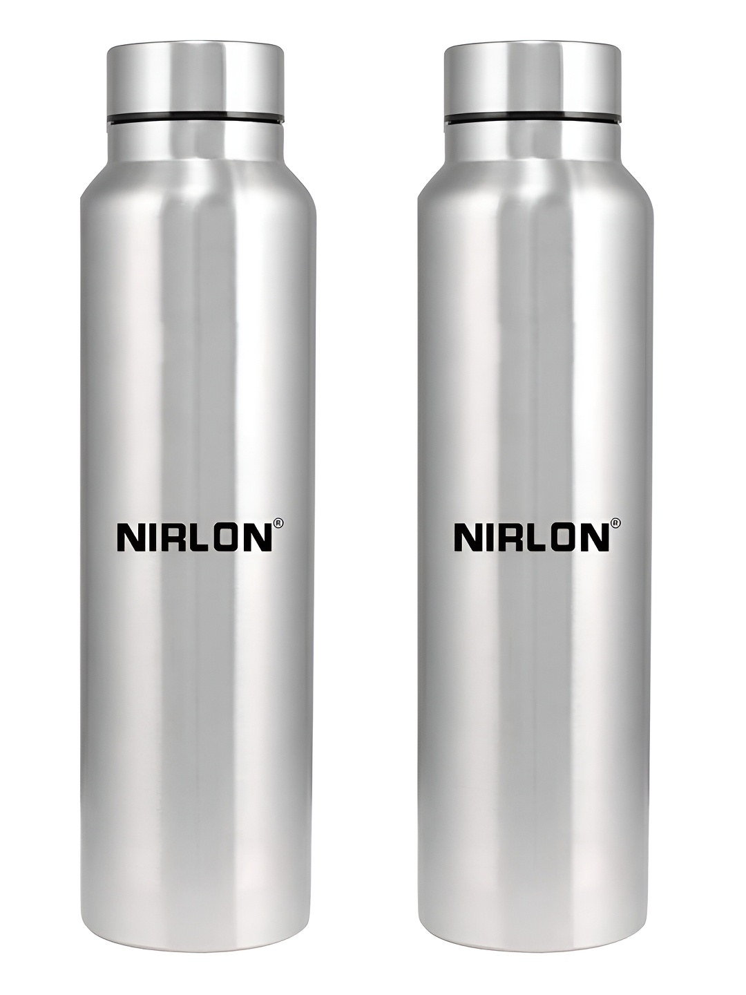 

NIRLON Silver-Toned 2 Pieces Stainless Steel Solid Water Bottle 1L