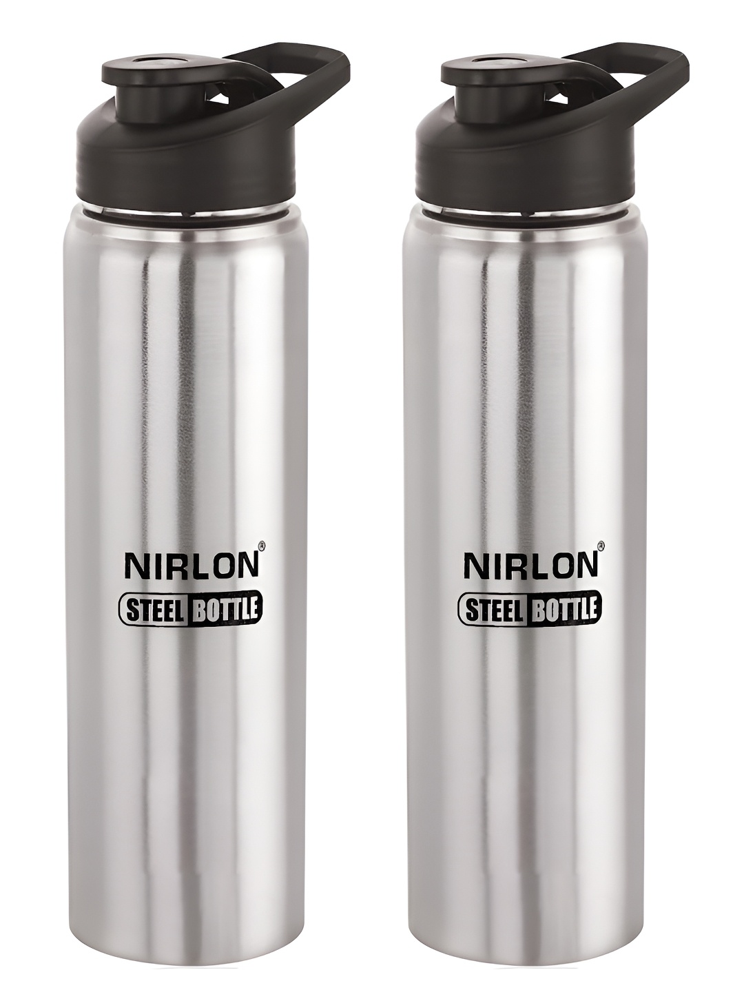

NIRLON Silver-Toned 2 Pieces Stainless Steel Solid Water Bottle 1L