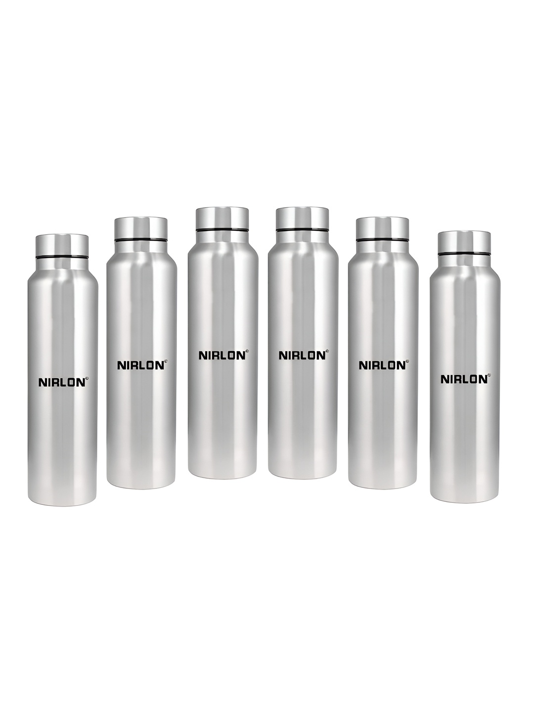 

NIRLON Silver-Toned 6 Pieces Stainless Steel Water Bottles 1L Each