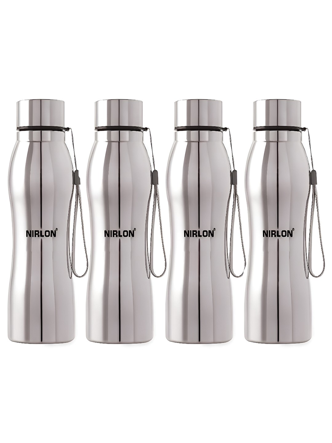 

NIRLON Silver-Toned 4 Pieces Stainless Steel Water Bottle 1 Ltr