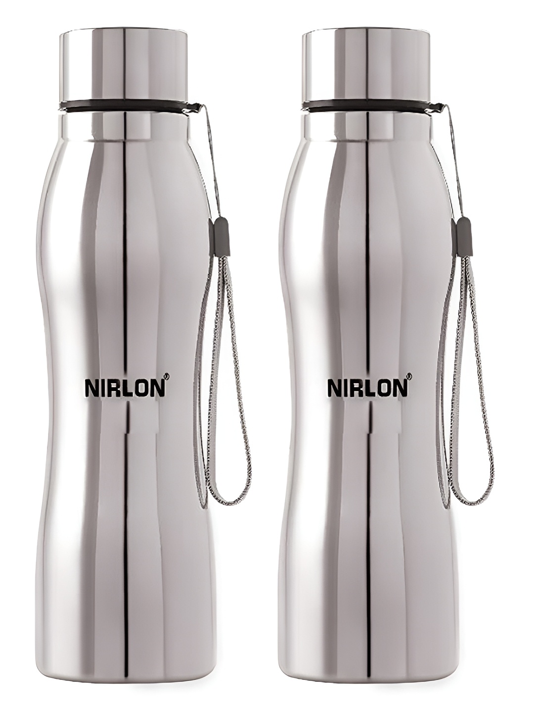 

NIRLON Silver-Toned 2 Pcs Typography Printed Stainless Steel Water Bottles 1 L