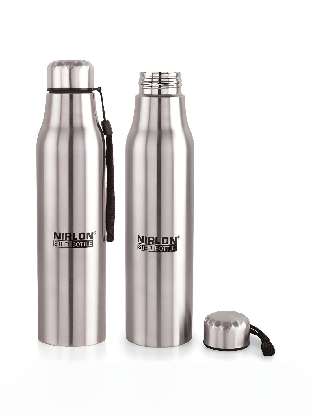 

NIRLON Silver-Toned 2Pcs Stainless Steel Leak Proof Water Bottle 650 ml