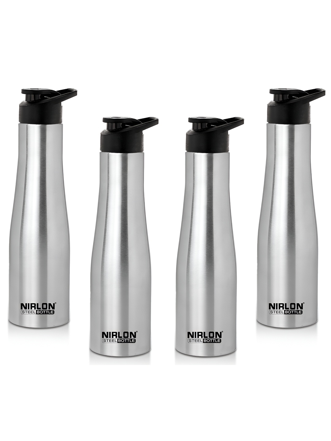 

NIRLON Silver-Toned 4 Pieces Stainless Steel Water Bottle 1 Ltr