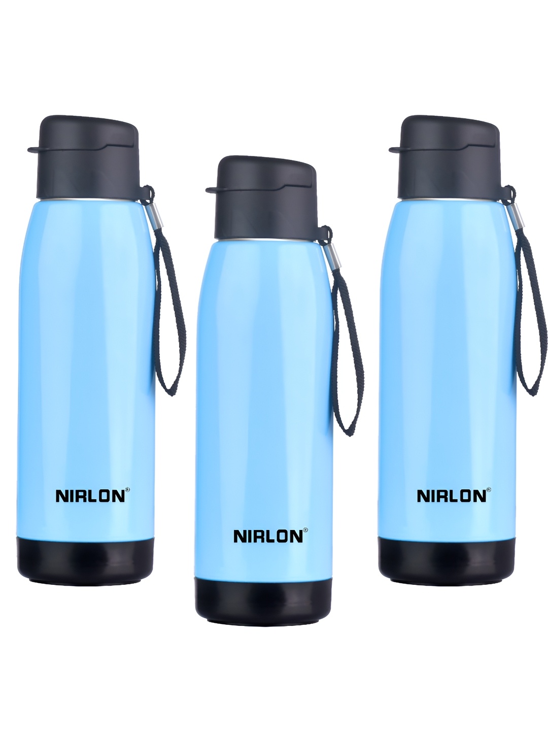 

NIRLON Blue 3 Pcs Stainless Steel Hot & Cold Water Bottles 750 ML