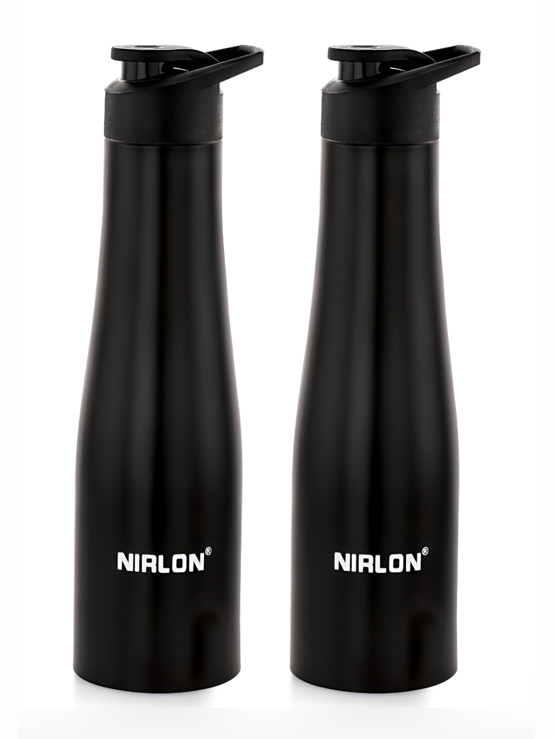 

NIRLON Black 2 Pcs Single Wall Stainless Steel Water Bottle 1 L