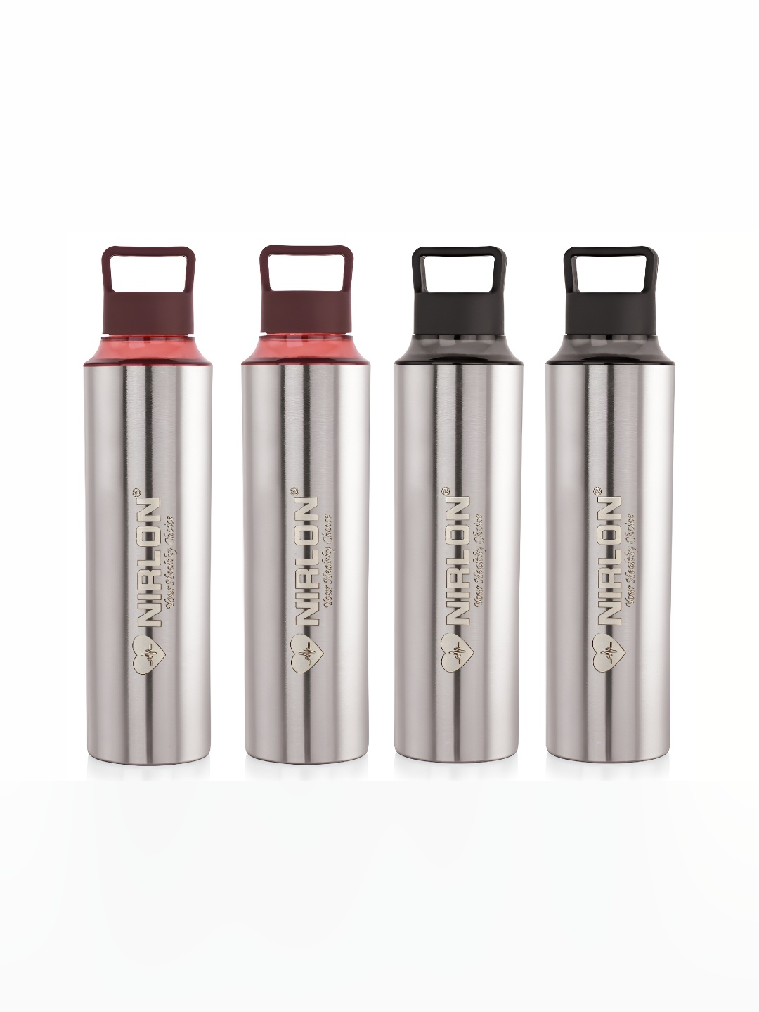 

NIRLON Silver-Toned 4 Pieces Stainless Steel Water Bottle 900 ml