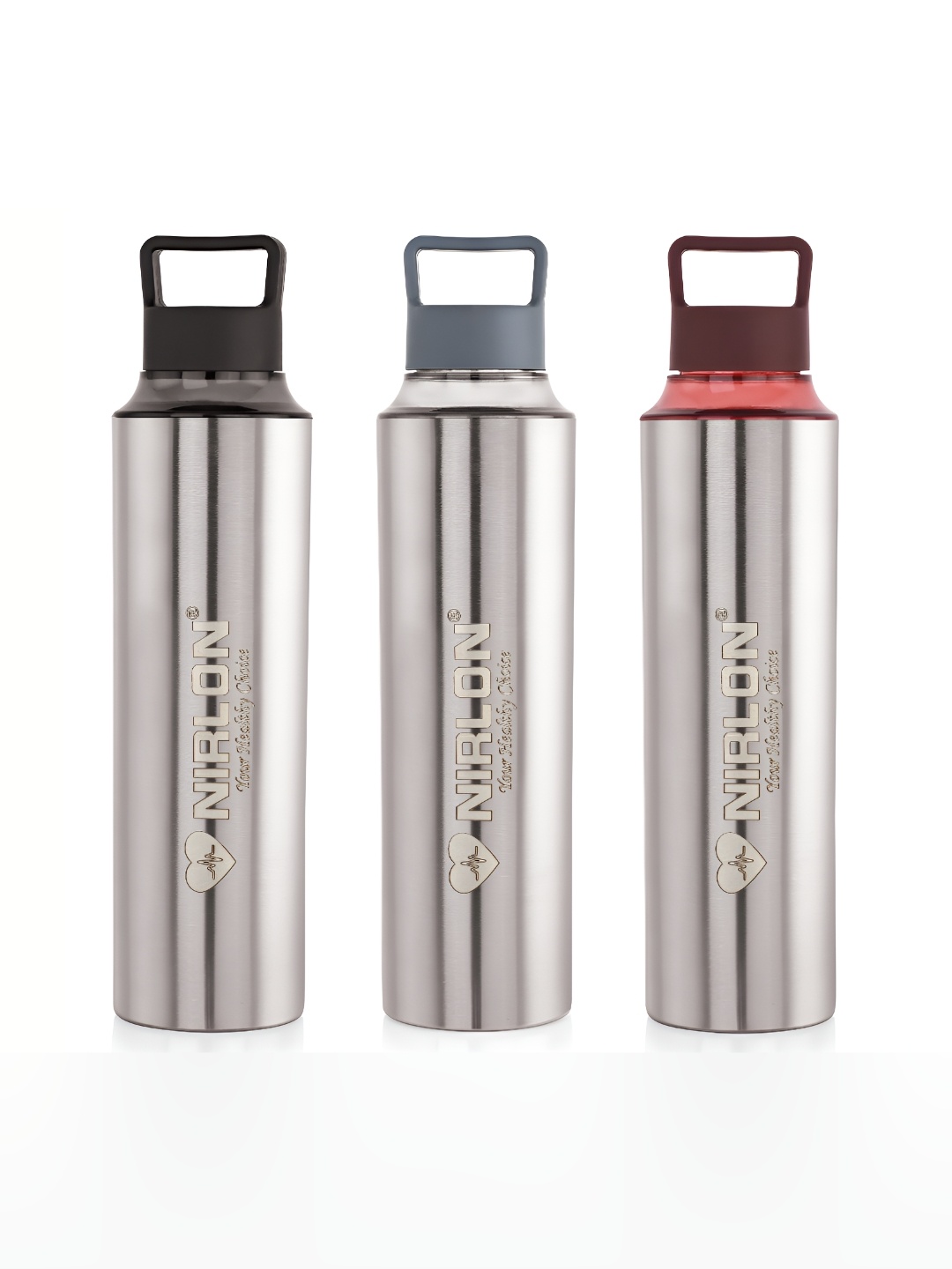 

NIRLON Silver-Toned 3 Pieces Water Bottle 900 ml Each