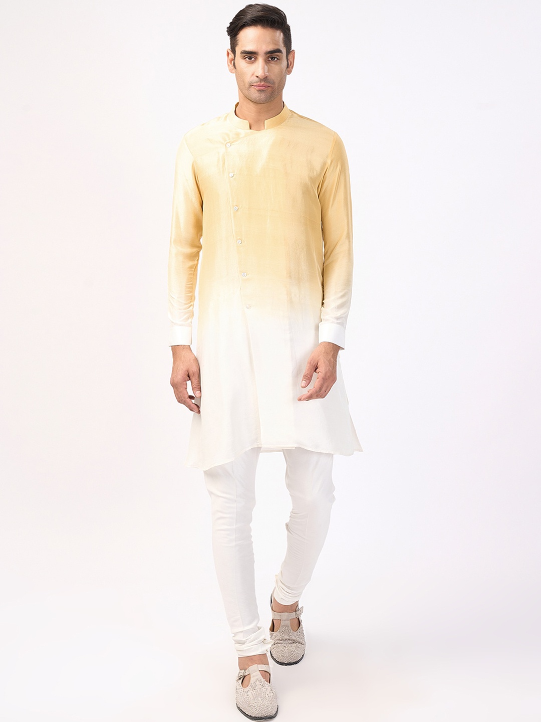 

Rohit Gandhi + Rahul Khanna Ombre Dyed Mandarin Collar Kurta, Mustard