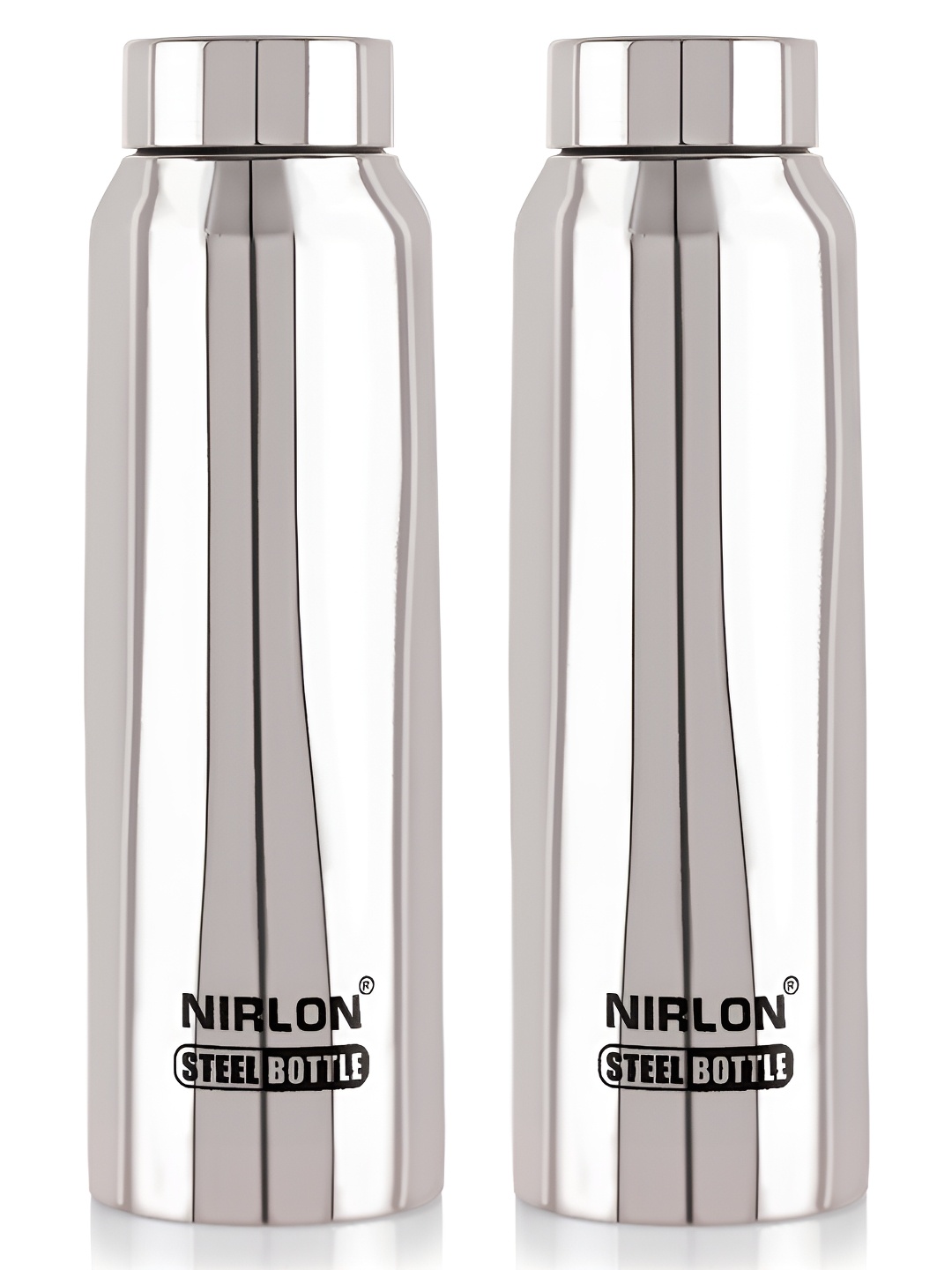 

NIRLON Silver-Toned 2 Pieces Stainless Steel Solid Water Bottle 1 L