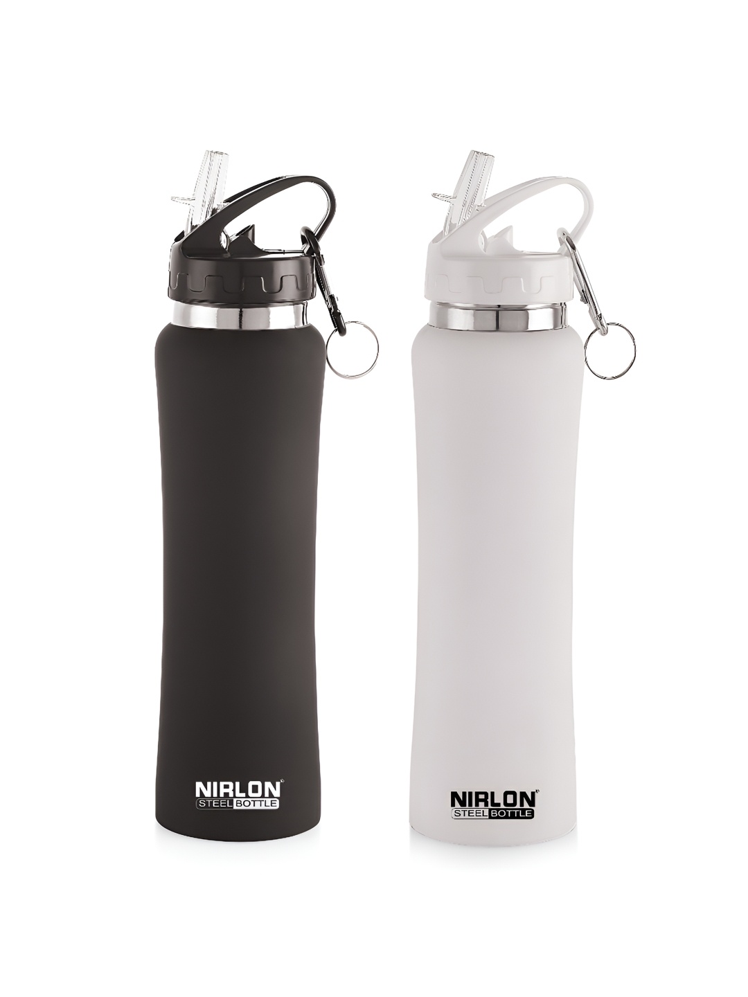 

NIRLON Black & White 2 Pcs Stainless Steel Sipper Water Bottle 750 ML