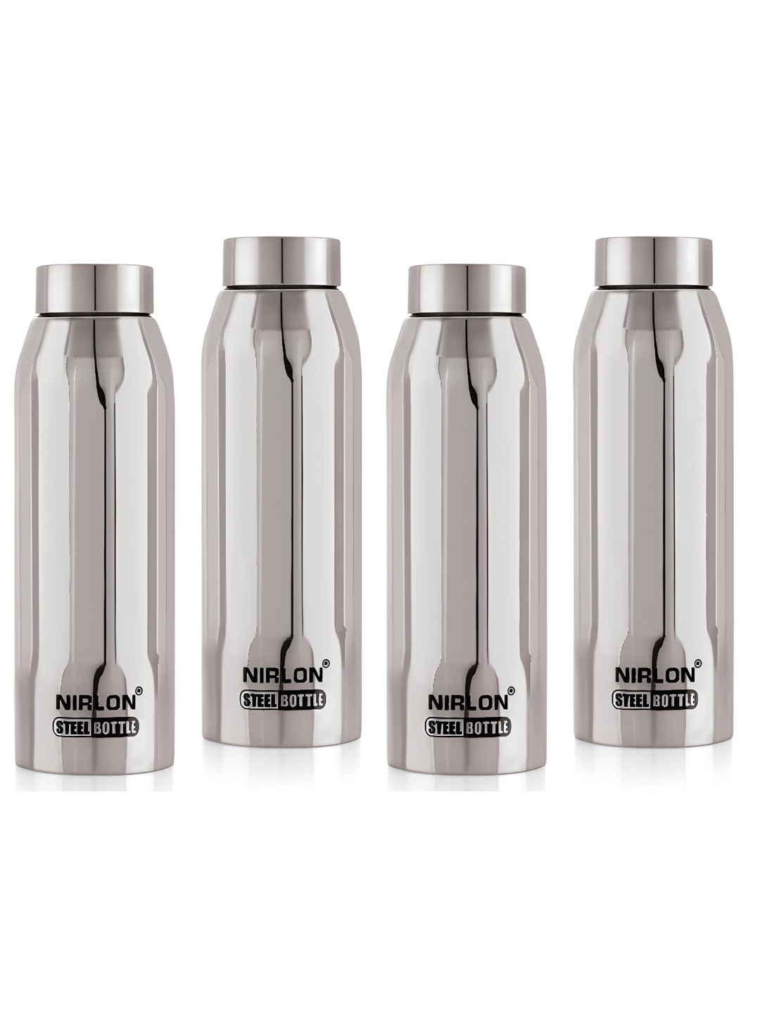 

NIRLON Silver-Toned 4 Pieces Stainless Steel Water Bottle 1 Ltr