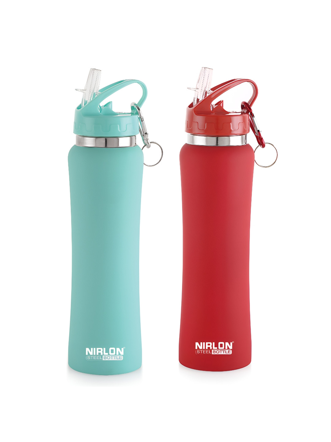 

NIRLON Turquoise Blue & Red 2 Pieces Stainless Steel Water Bottle 750 ml