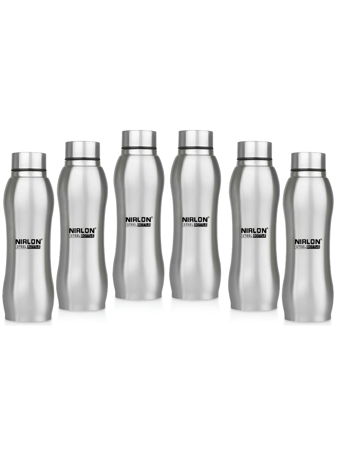

NIRLON Silver-Toned 6 Pieces Stainless Steel Water Bottle 1L