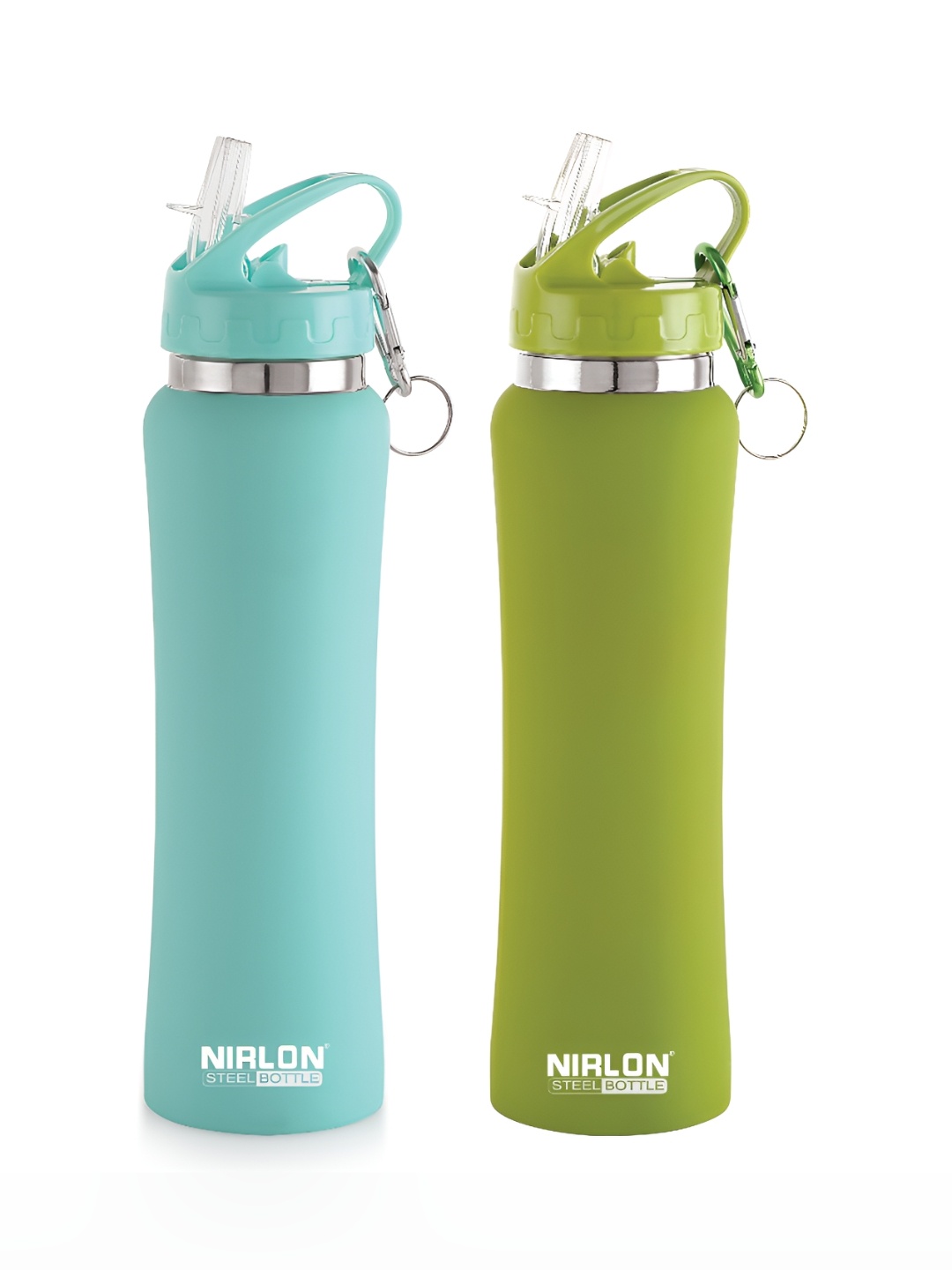 

NIRLON Green & Blue 2 Pieces Stainless Steel Sipper Water Bottles 750 ml Each