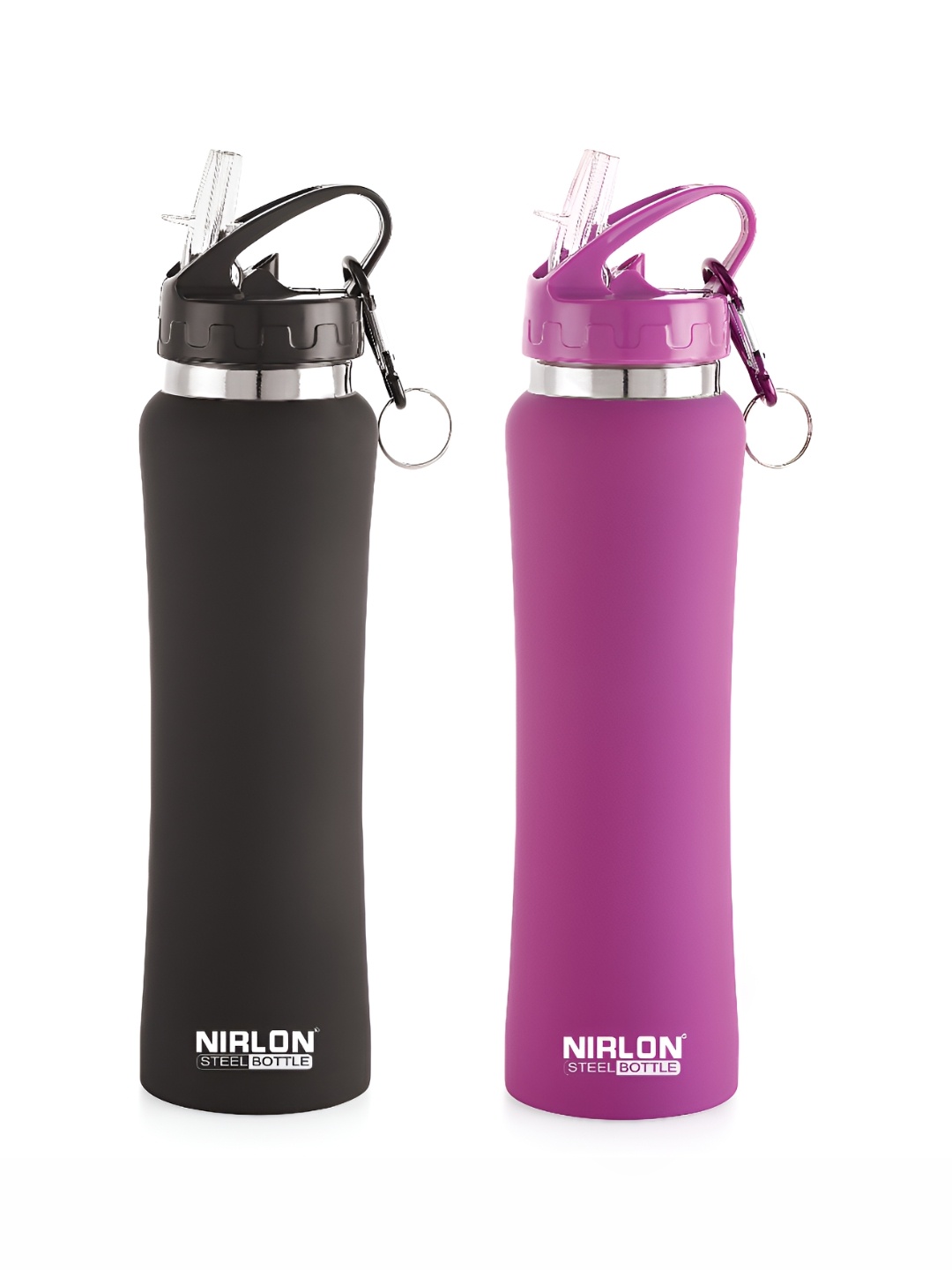 

NIRLON Flip Bot Pink & Olive 2 Pieces Stainless Steel Water Bottles 750ml Each