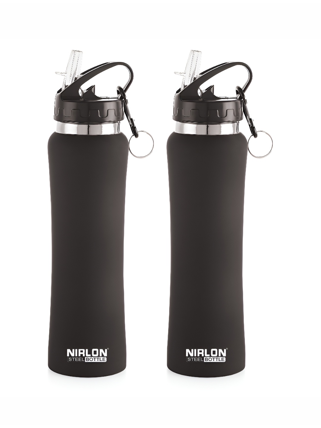 

NIRLON Black 2 Pieces Stainless Steel Solid Water Bottles 750 ml Each