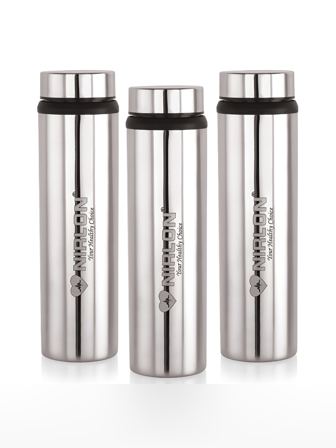 

NIRLON Eco Lite Silver-Toned 3 Pieces Stainless Steel Water Bottles 900 ml Each