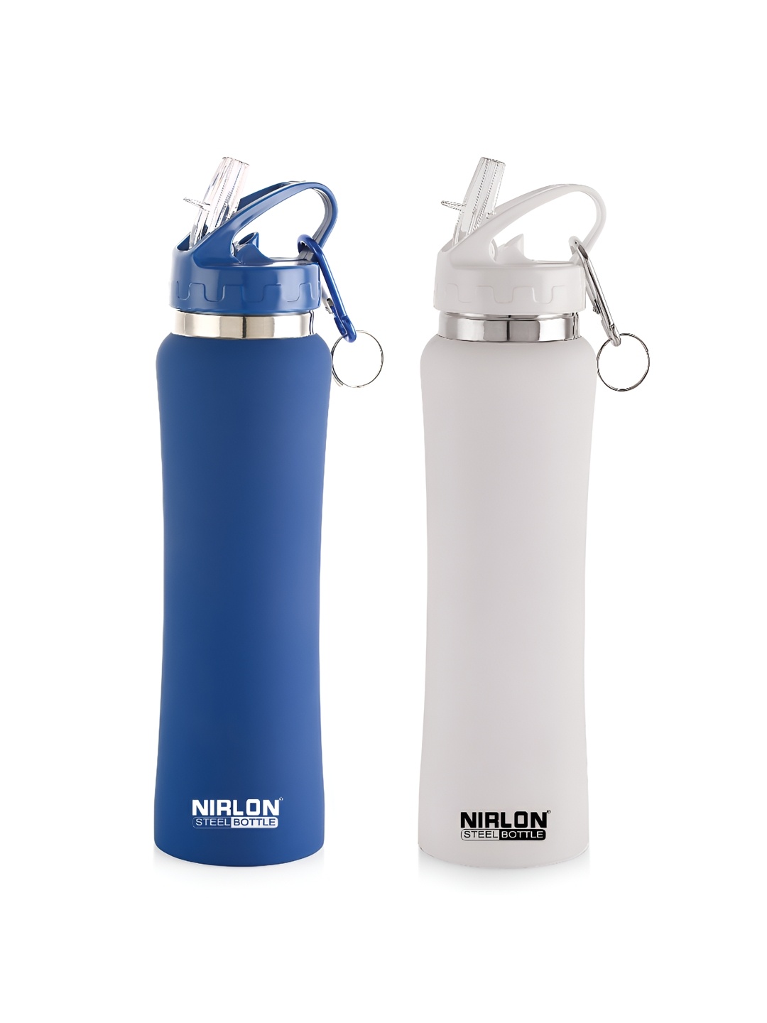 

NIRLON Blue & White 2 Pcs Stainless Steel Water Bottles 750 ML