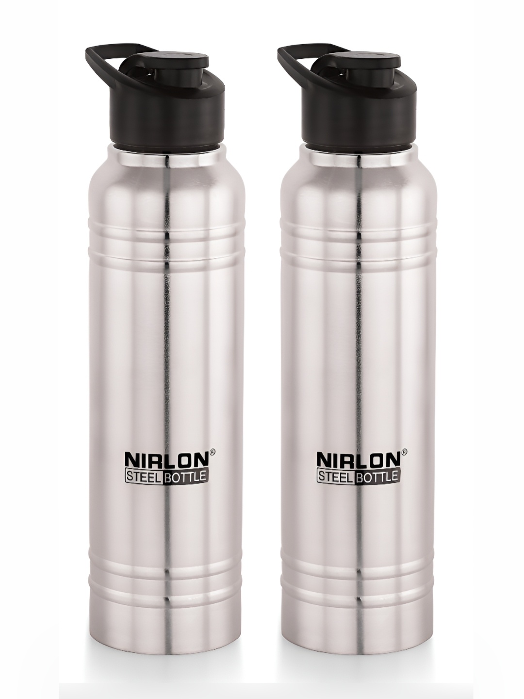 

NIRLON Silver-Toned 2 Pieces Stainless Steel Solid Water Bottle 1L
