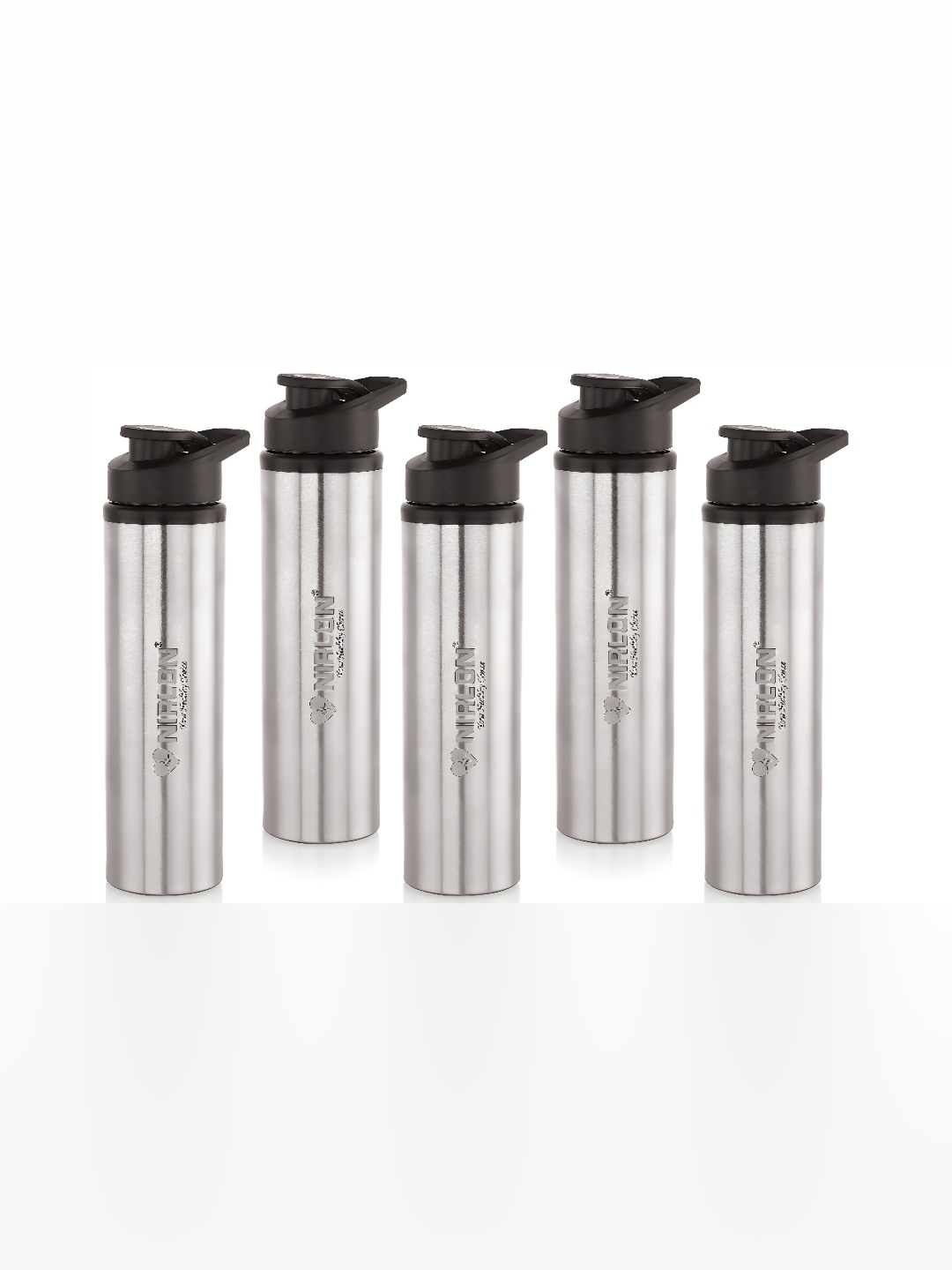 

NIRLON Silver-Toned 5 Pieces Stainless Steel Water Bottle 900 ml