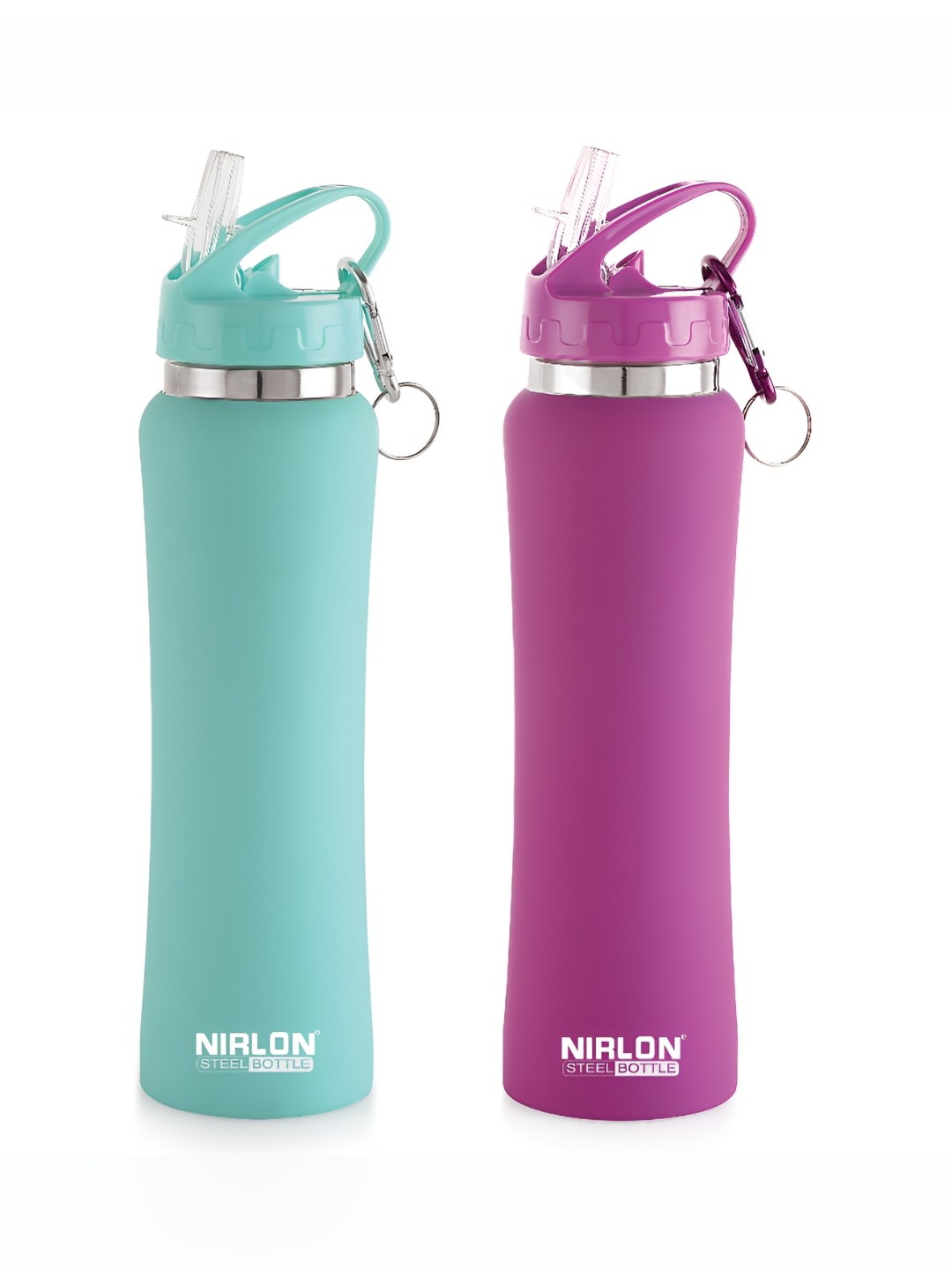 

NIRLON Green & Pink 2 Pcs Stainless Steel Water Bottles 750 ml Each