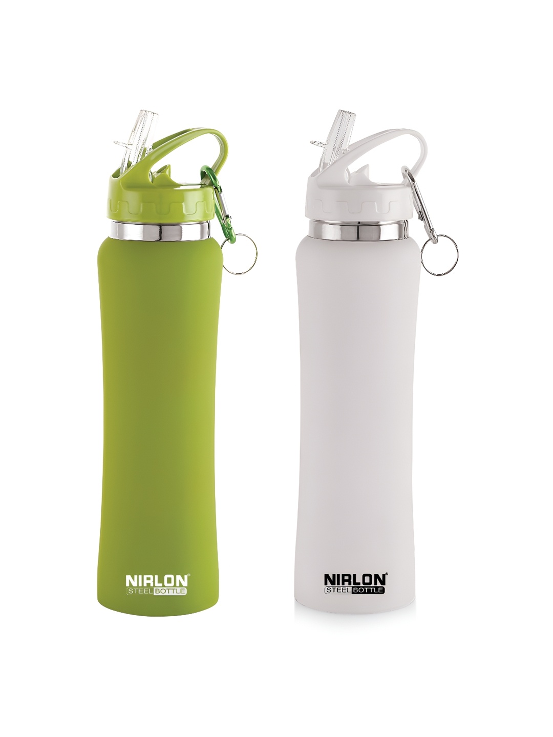 

NIRLON Green & White 2 Pieces Stainless Steel Sipper Water Bottle 750 ml