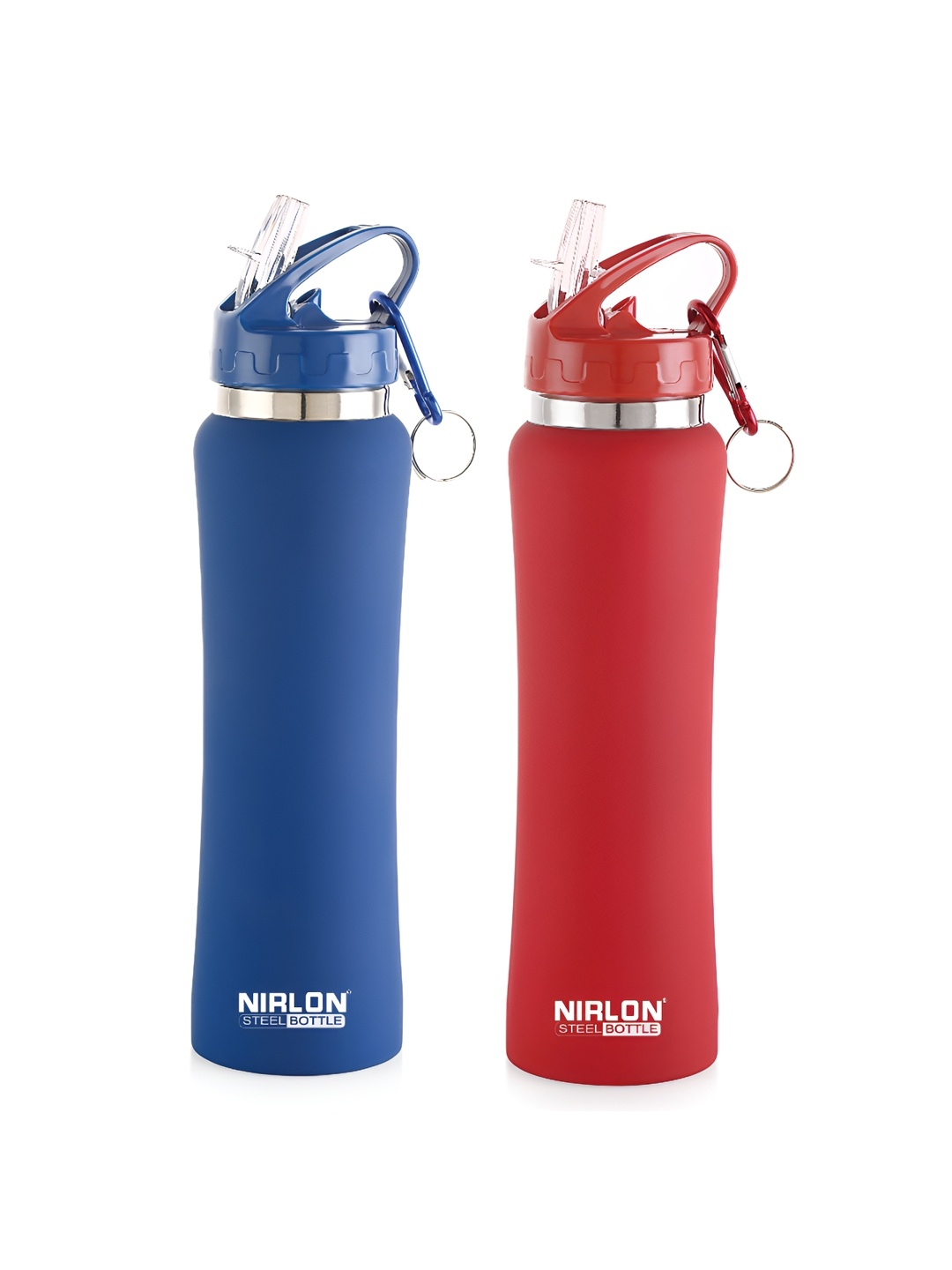 

NIRLON Flip Bot Blue & Red 2 Pieces Stainless Steel Water Bottles 750ml Each