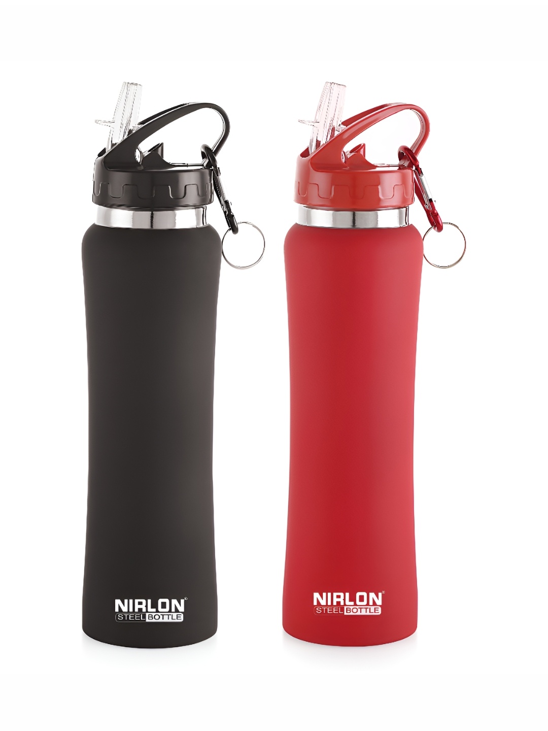 

NIRLON Black & Red 2 Pieces Stainless Steel Solid Water Bottle 750 ml