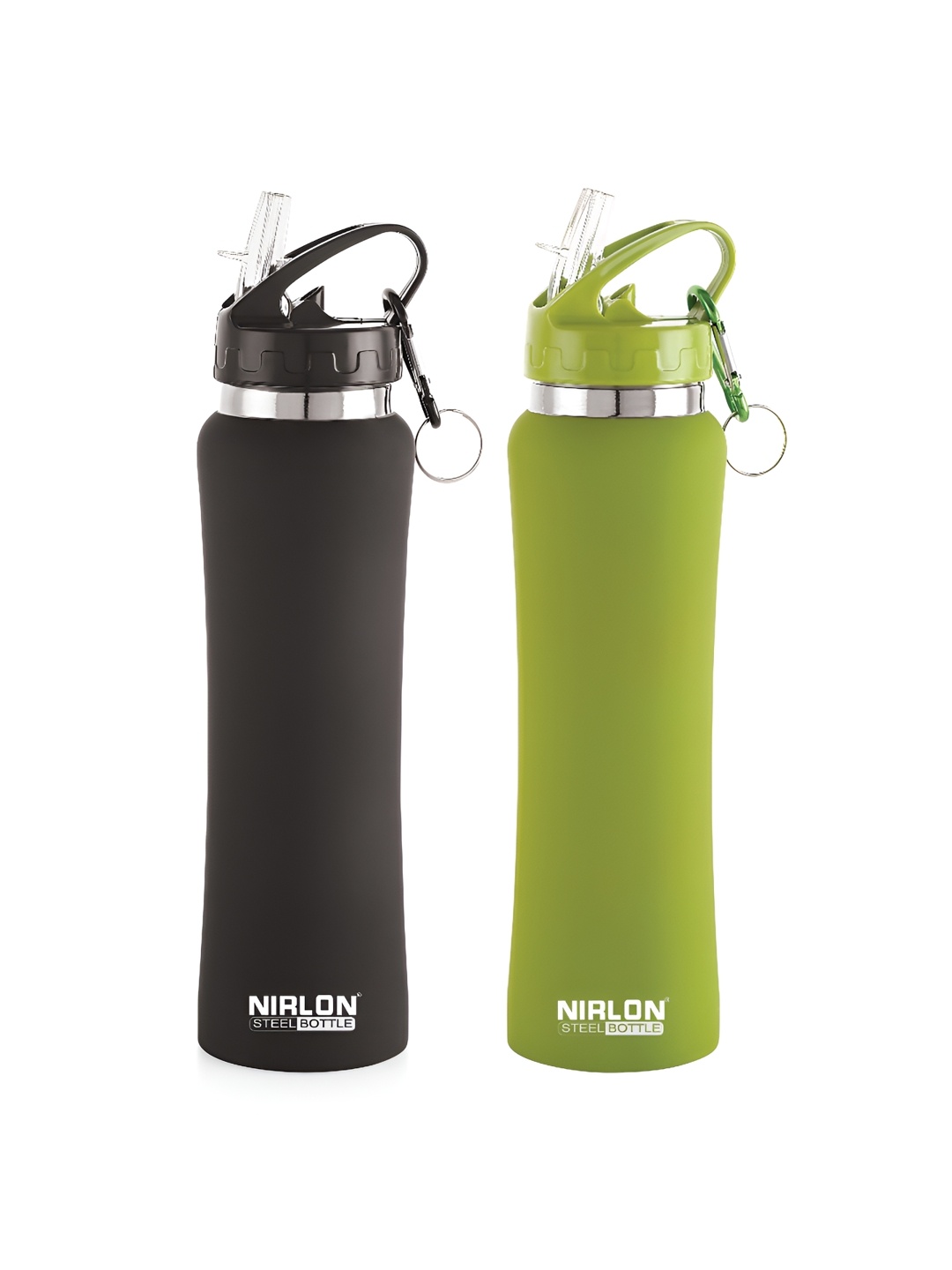 

NIRLON Black 2 Pieces Stainless Steel Solid Water Bottles 750 ml Each