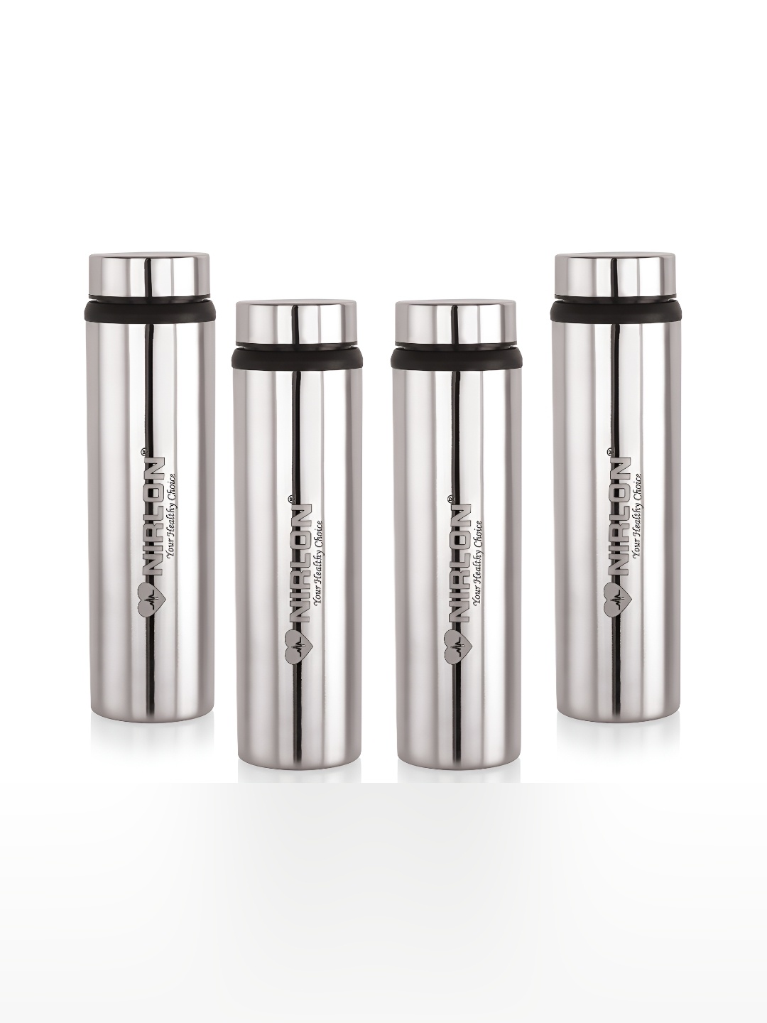 

NIRLON Eco Lite Silver-Toned 4 Pieces Stainless Steel Water Bottles 900ml Each