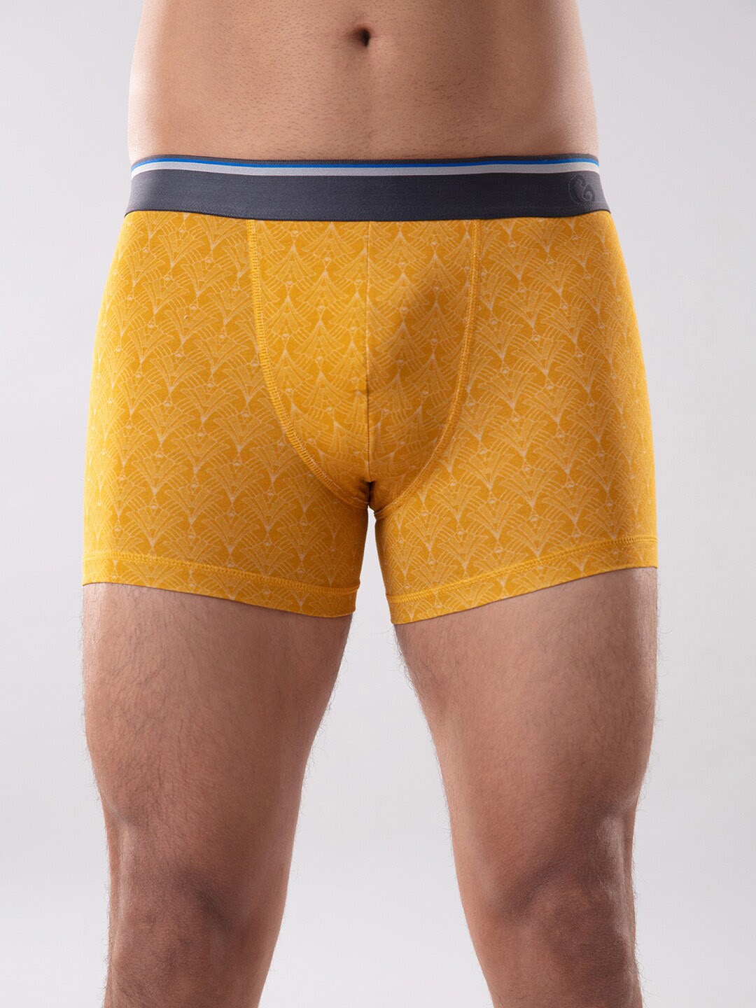 

Gloot Cotton Mid Rise Trunks- GLUTLOETR01-Joy Batik, Orange