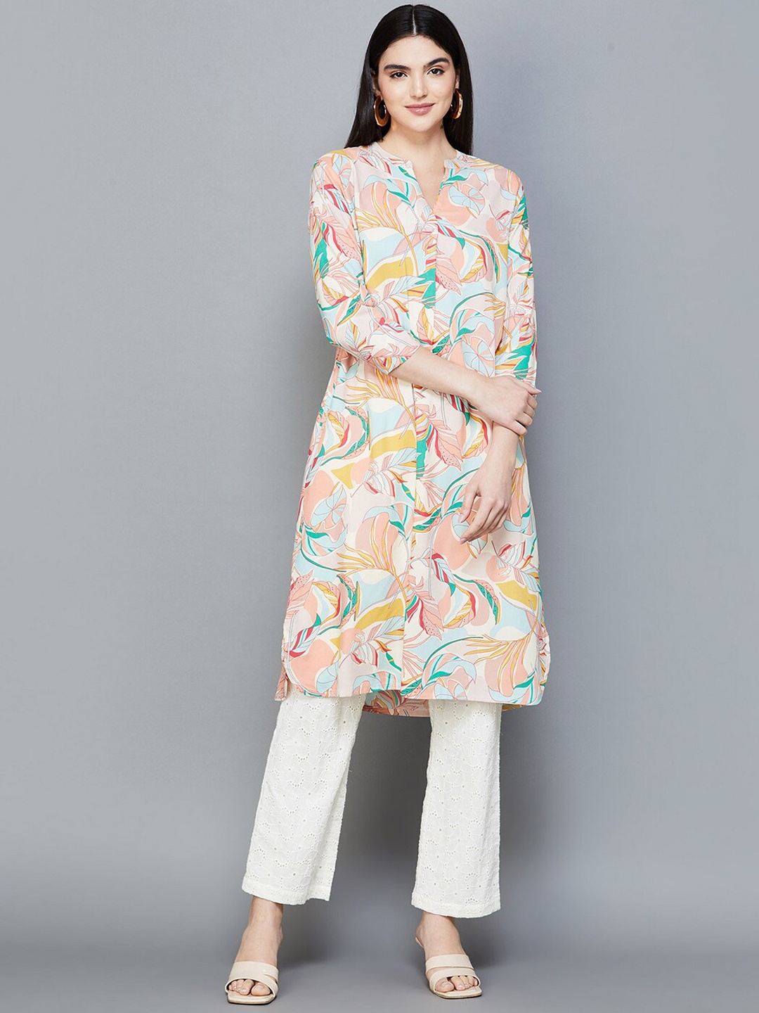 

Melange by Lifestyle Printed Sequinned Kurta, Off white