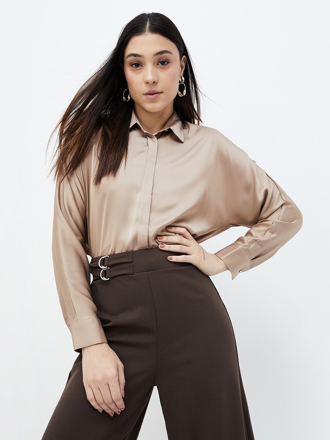 

CODE by Lifestyle Batwing Sleeve Shirt Style Top, Khaki
