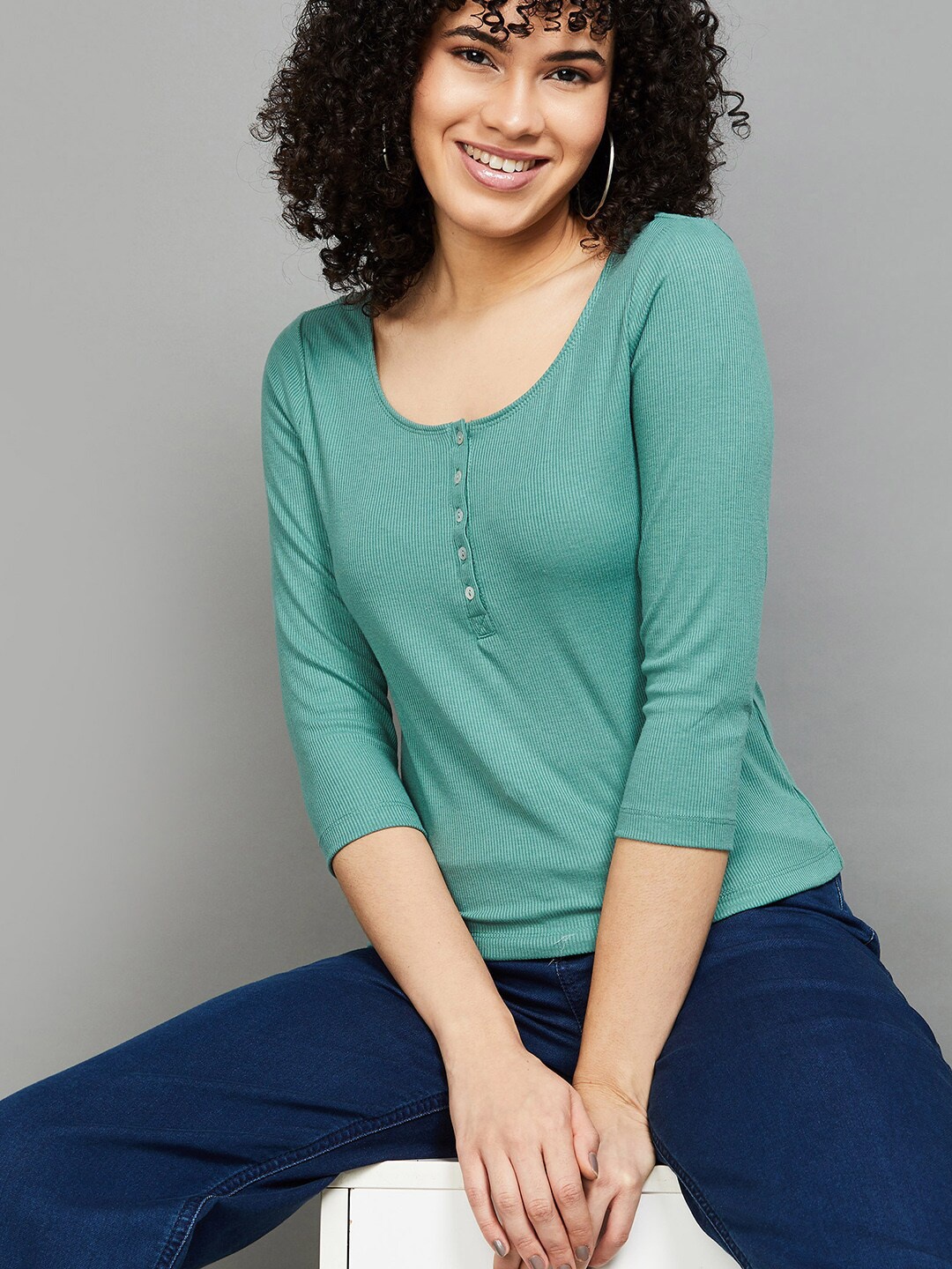 

Fame Forever by Lifestyle Round Neck Regular Top, Green