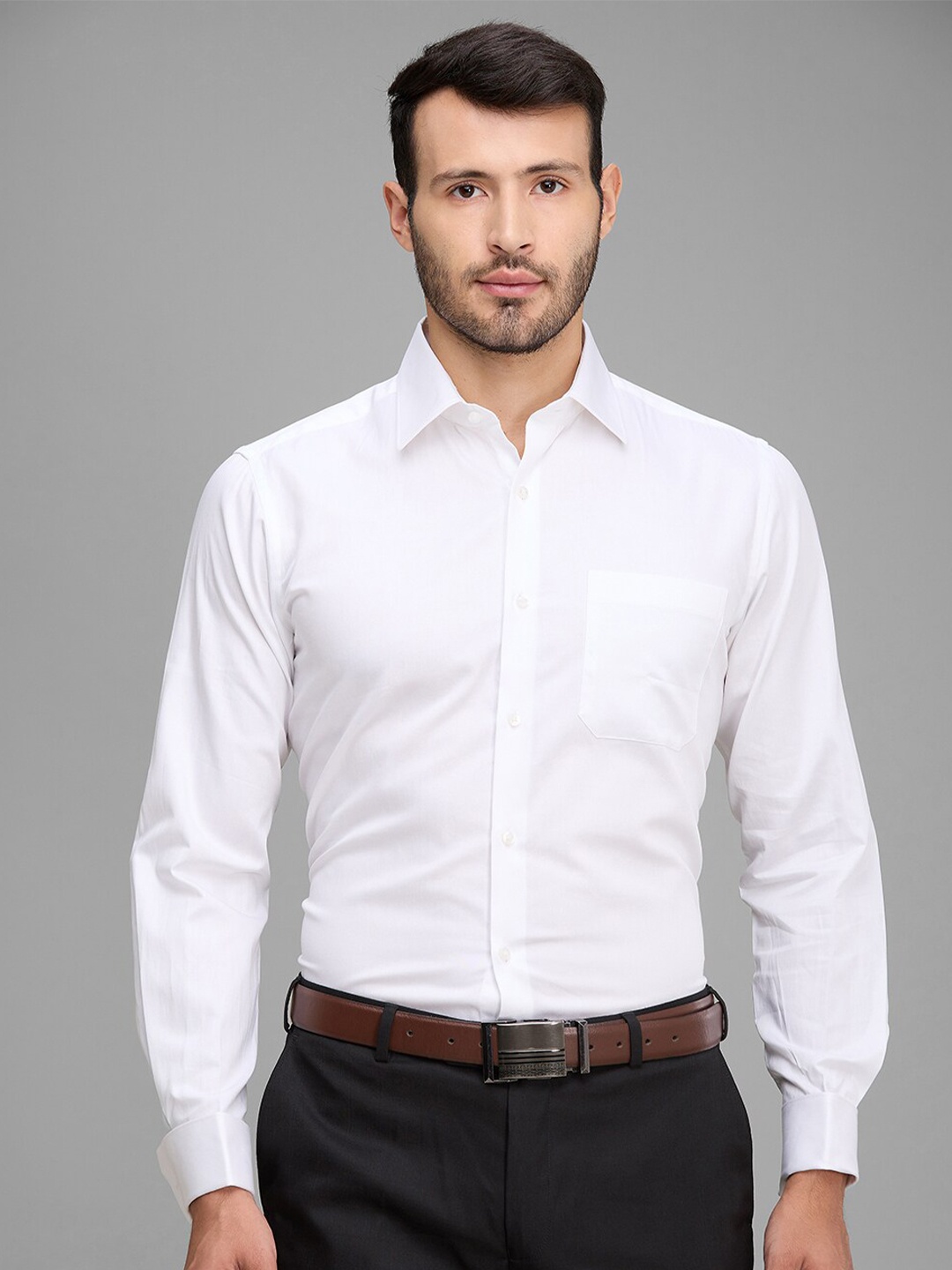 

Raymond Contemporary Fit Spread Collar Long Sleeves Cotton Formal Shirt, White