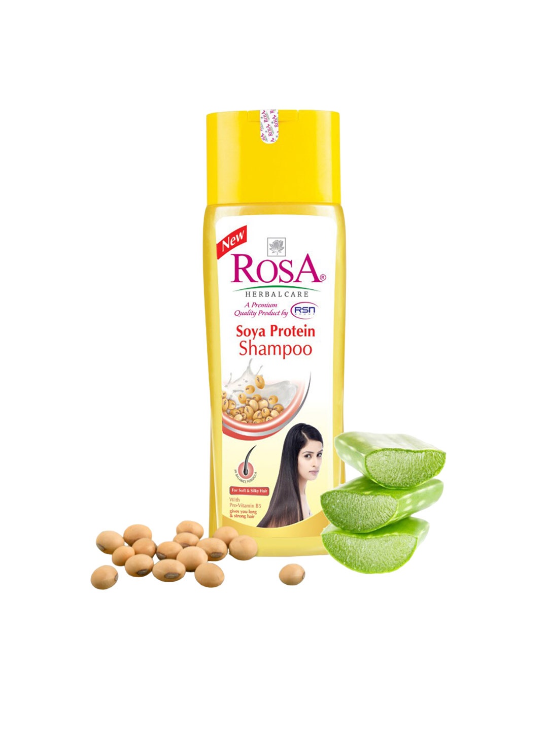 

ROSA Soya Protein Shampoo With Pro-Vitamin B5 For Long & Strong Hair-1000ml, Yellow