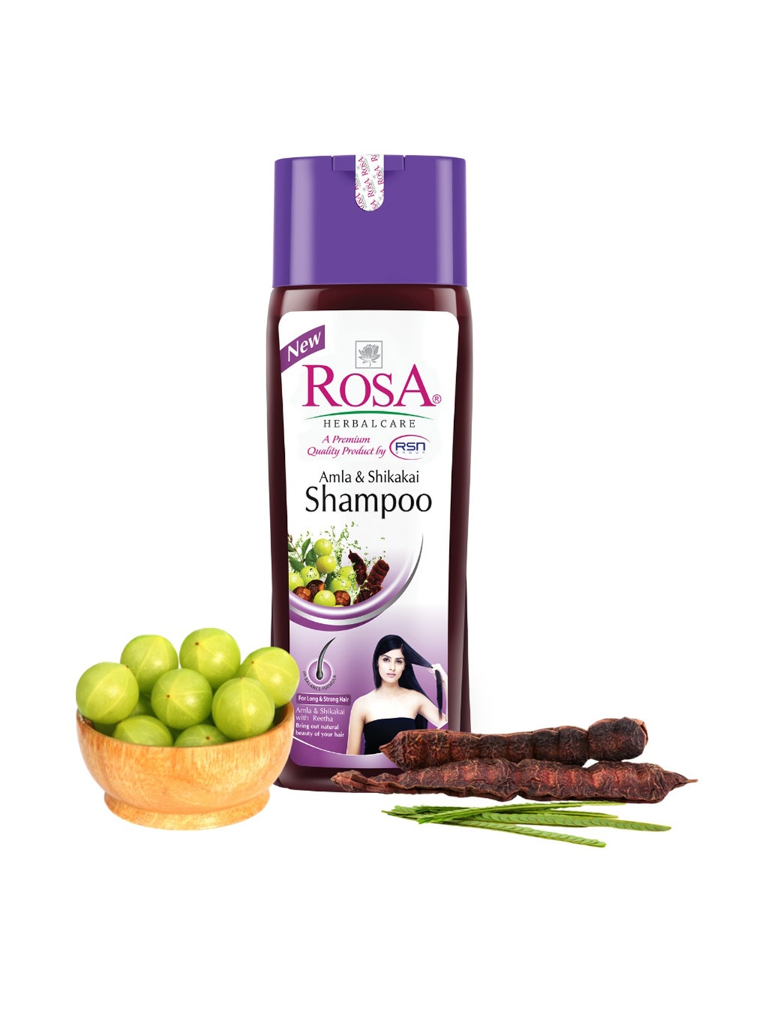 

ROSA Amla & Shikakai Shampoo With Reetha For Long & Strong Hair-200ml, Purple