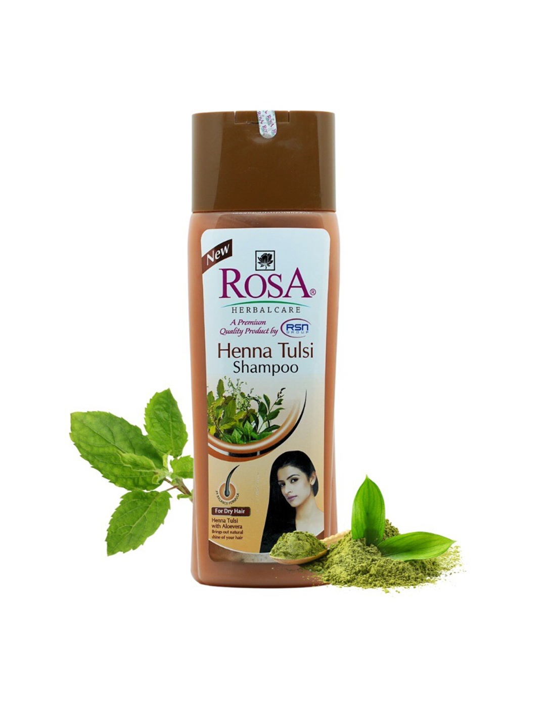 

ROSA Henna Tulsi Shampoo With Alovera For Dry Hair Scalp Health Dandruff Control-500ml, Brown