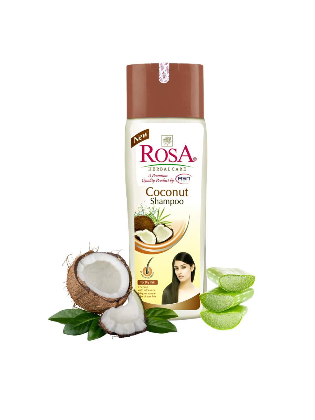 

ROSA Coconut Shampoo With Coconut & Aloe Vera For Dry Hair Deeply Moisturizes-500ml, Cream