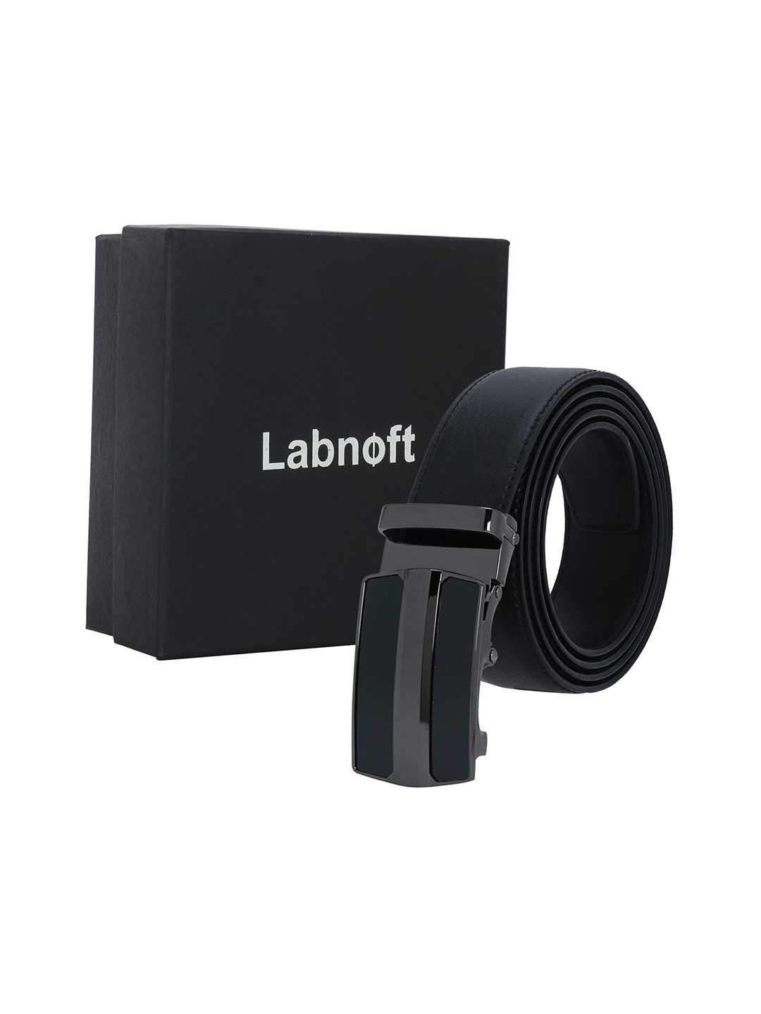 

Labnoft Men Textured Formal Belt, Black