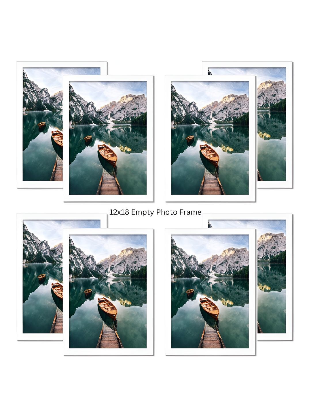 

AbhiKalpya Art Studio-Get a vibe White 8 Pcs Wall Photo Frames