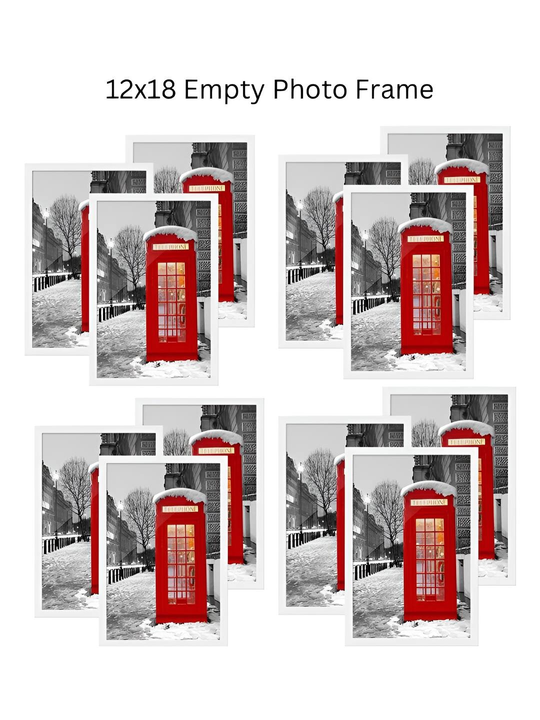 

AbhiKalpya Art Studio-Get a vibe White 9Pcs Wall Photo Frames