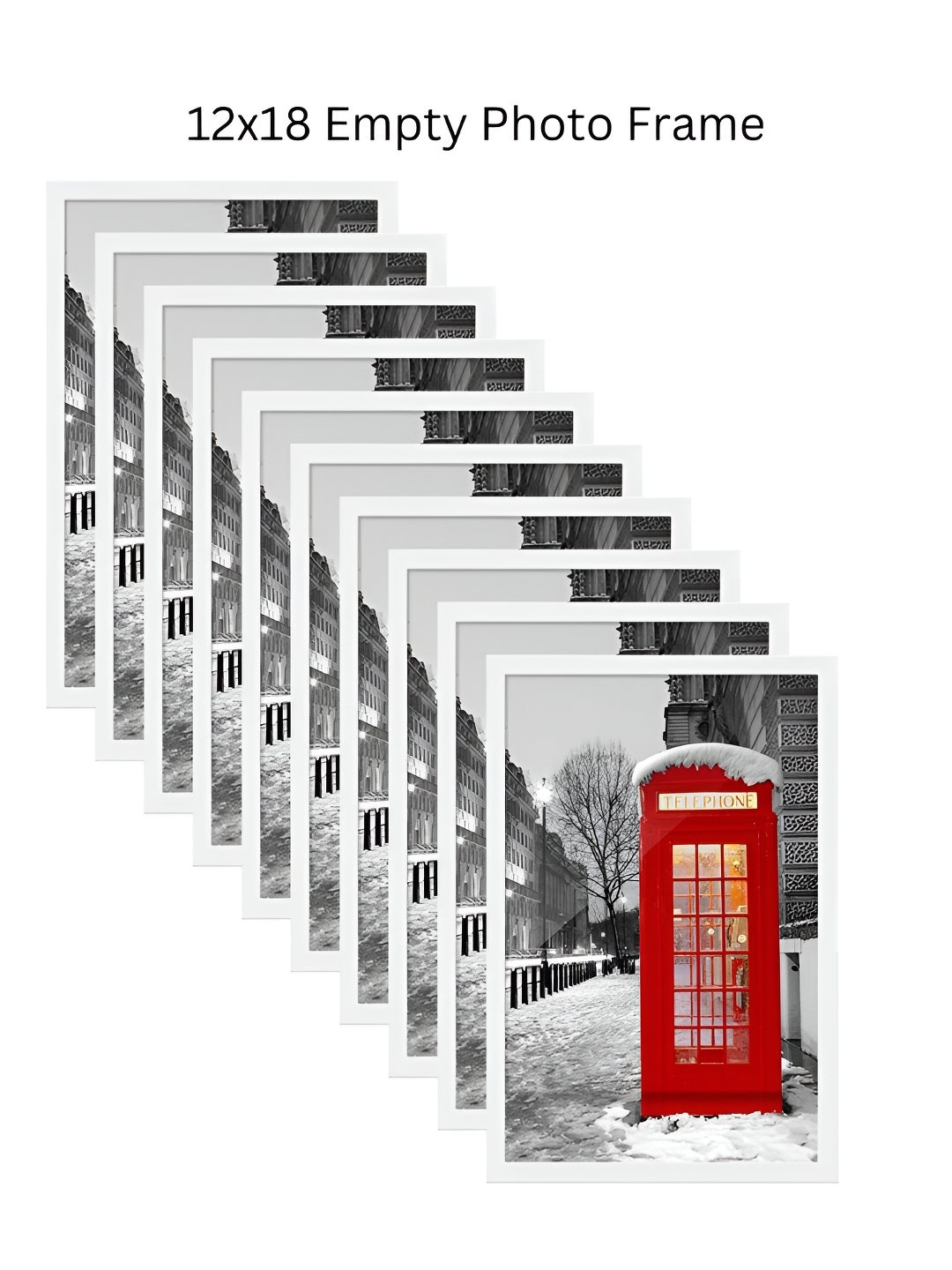 

AbhiKalpya Art Studio-Get a vibe White 10 Pieces Wall Photo Frames
