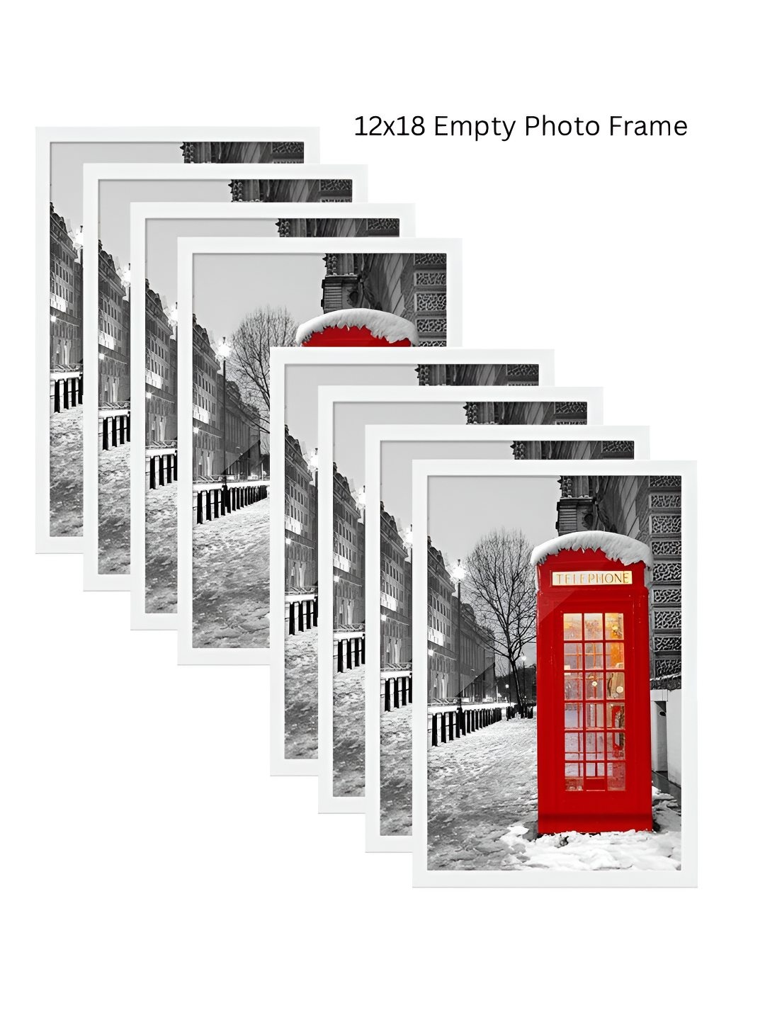 

AbhiKalpya Art Studio-Get a vibe White 8Pcs Wall Photo Frames