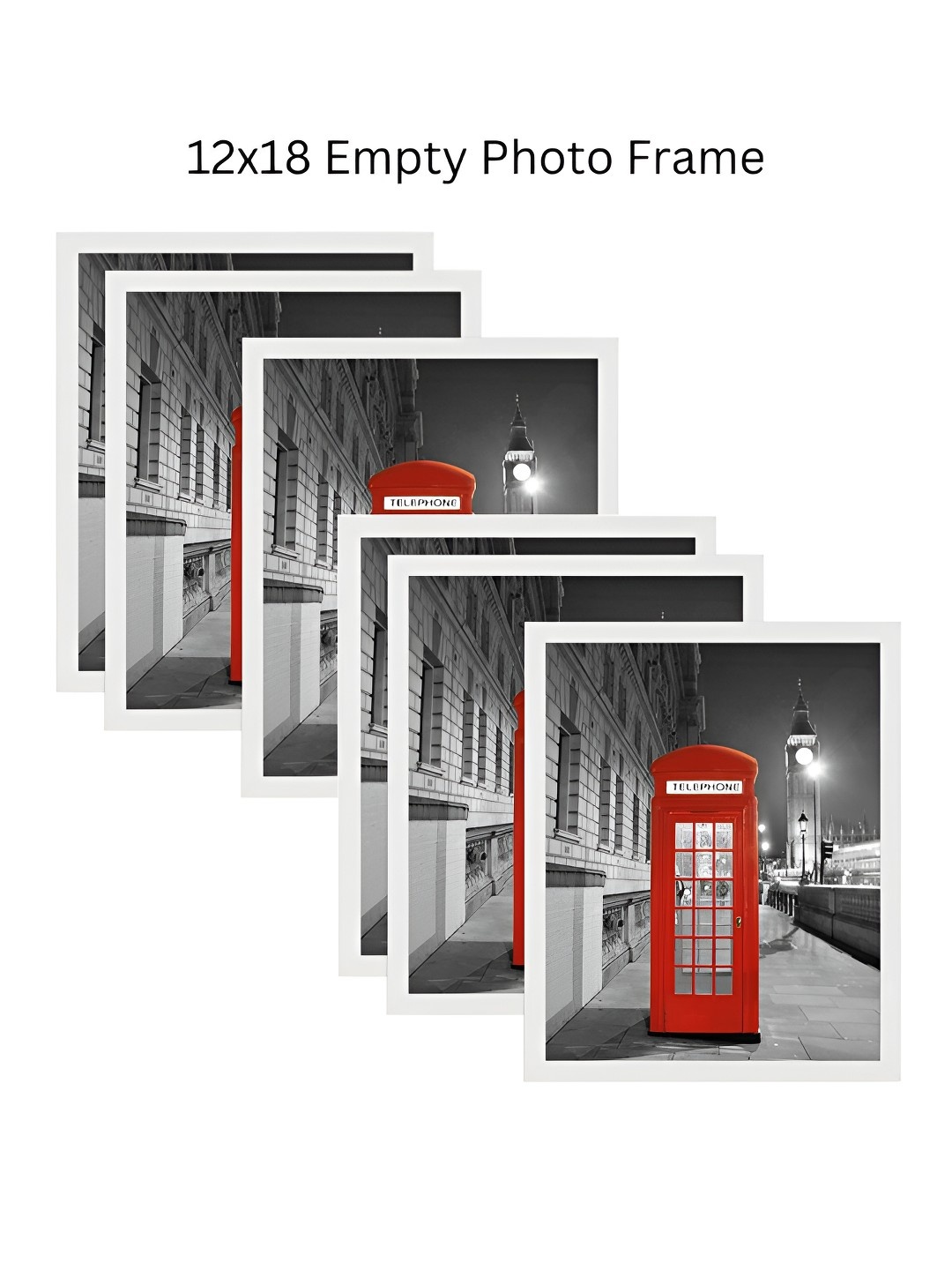 

AbhiKalpya Art Studio-Get a vibe White & Red 6 Pieces Wall Photo Frames