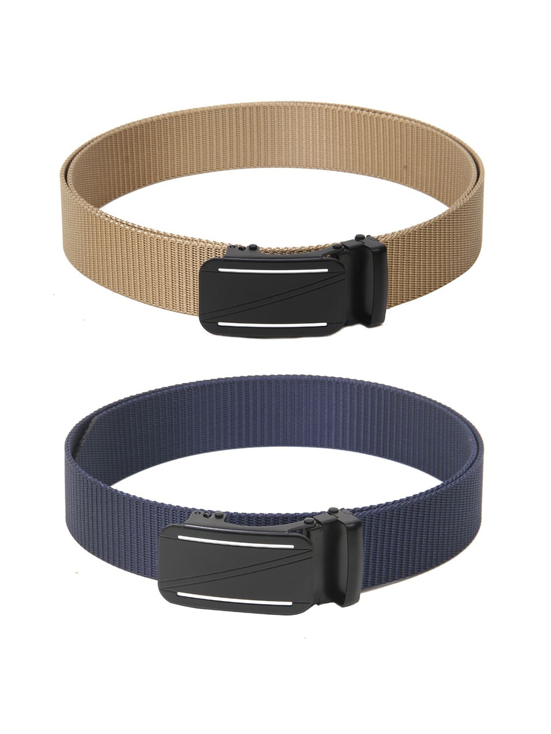 

Calvadoss Men Textured Set Of 2 Belts, Beige