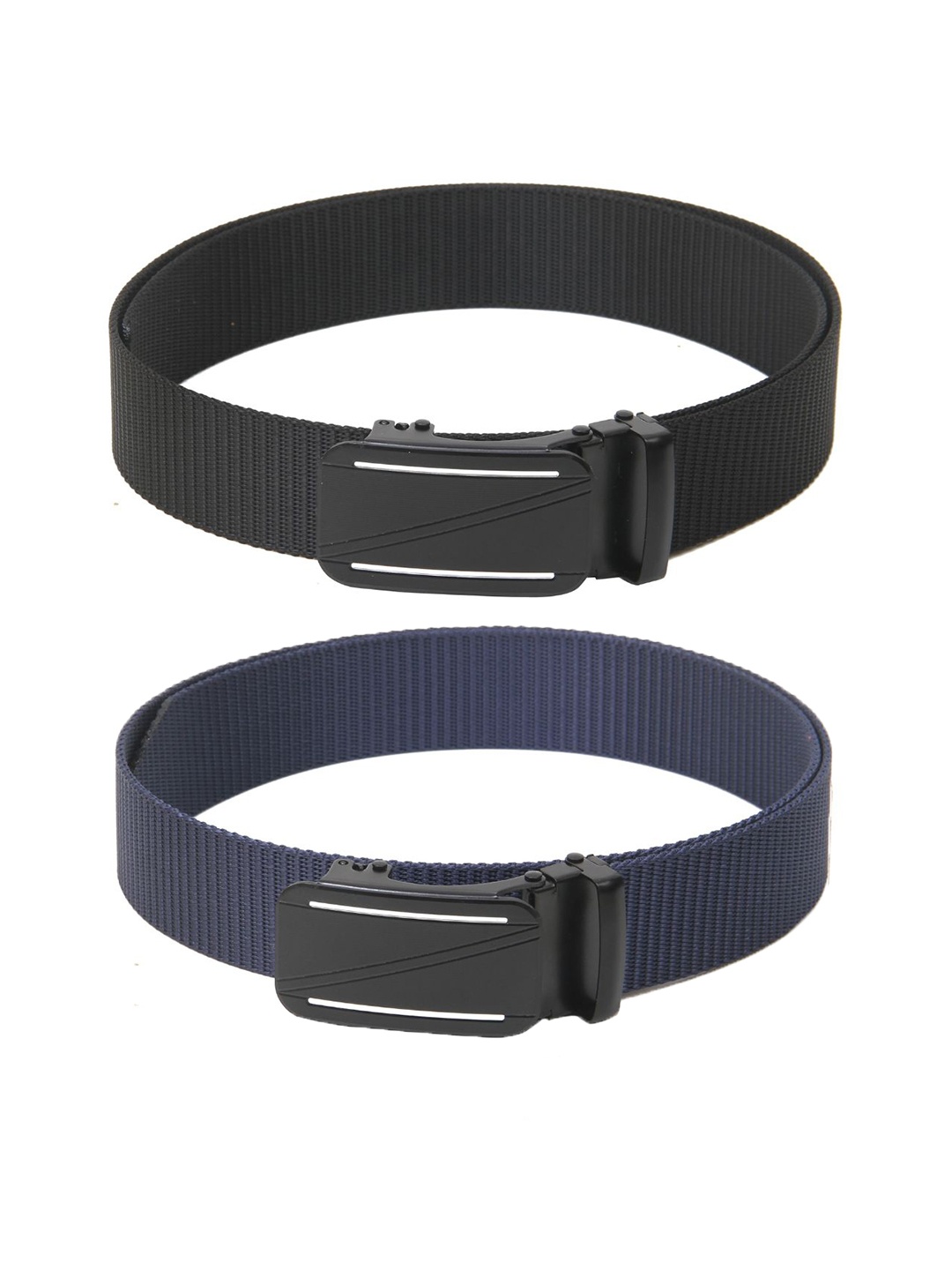 

Calvadoss Men Set of 2 Textured Belts, Black