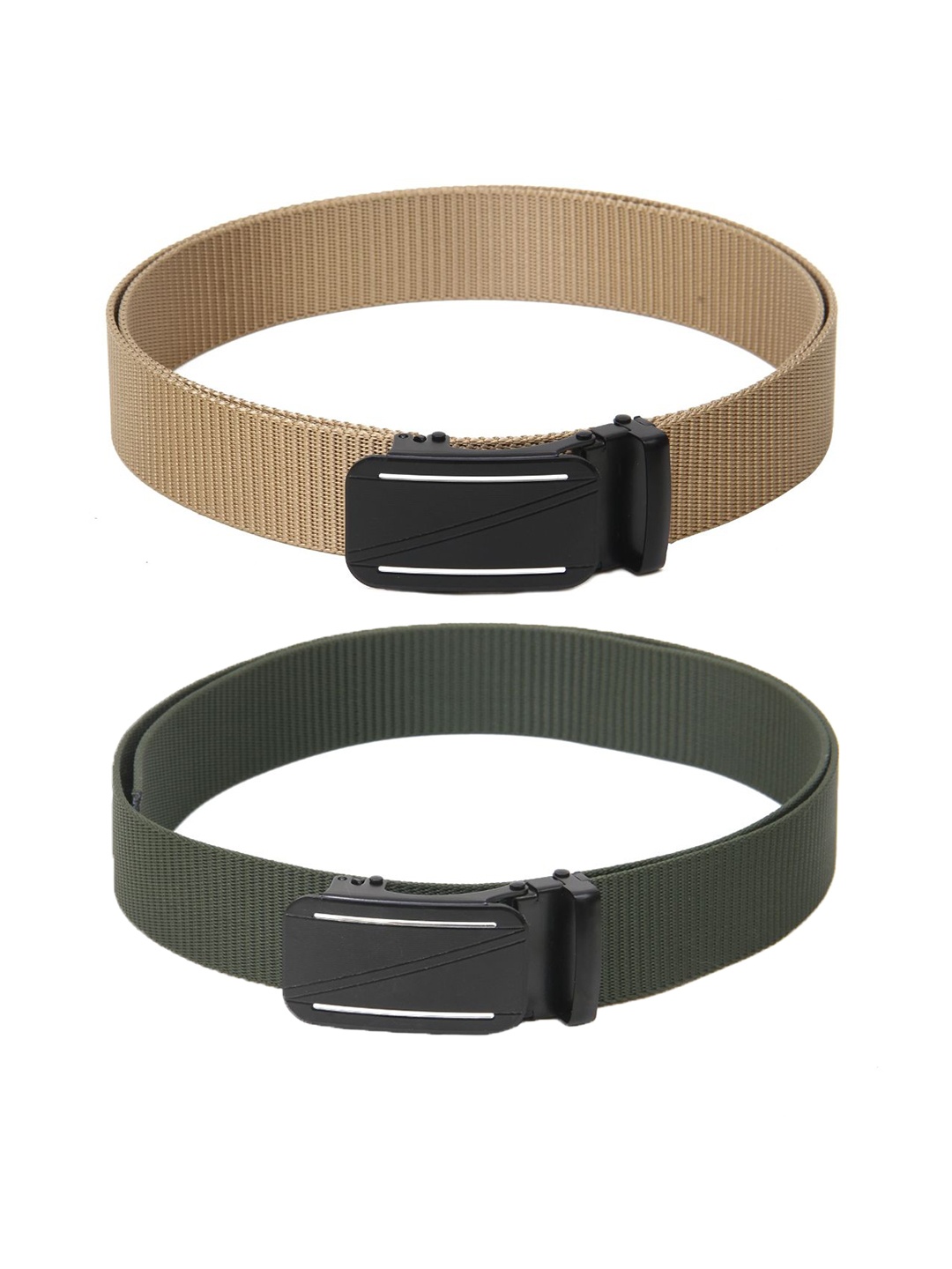 

Calvadoss Men Set Of 2 Textured Belt, Beige