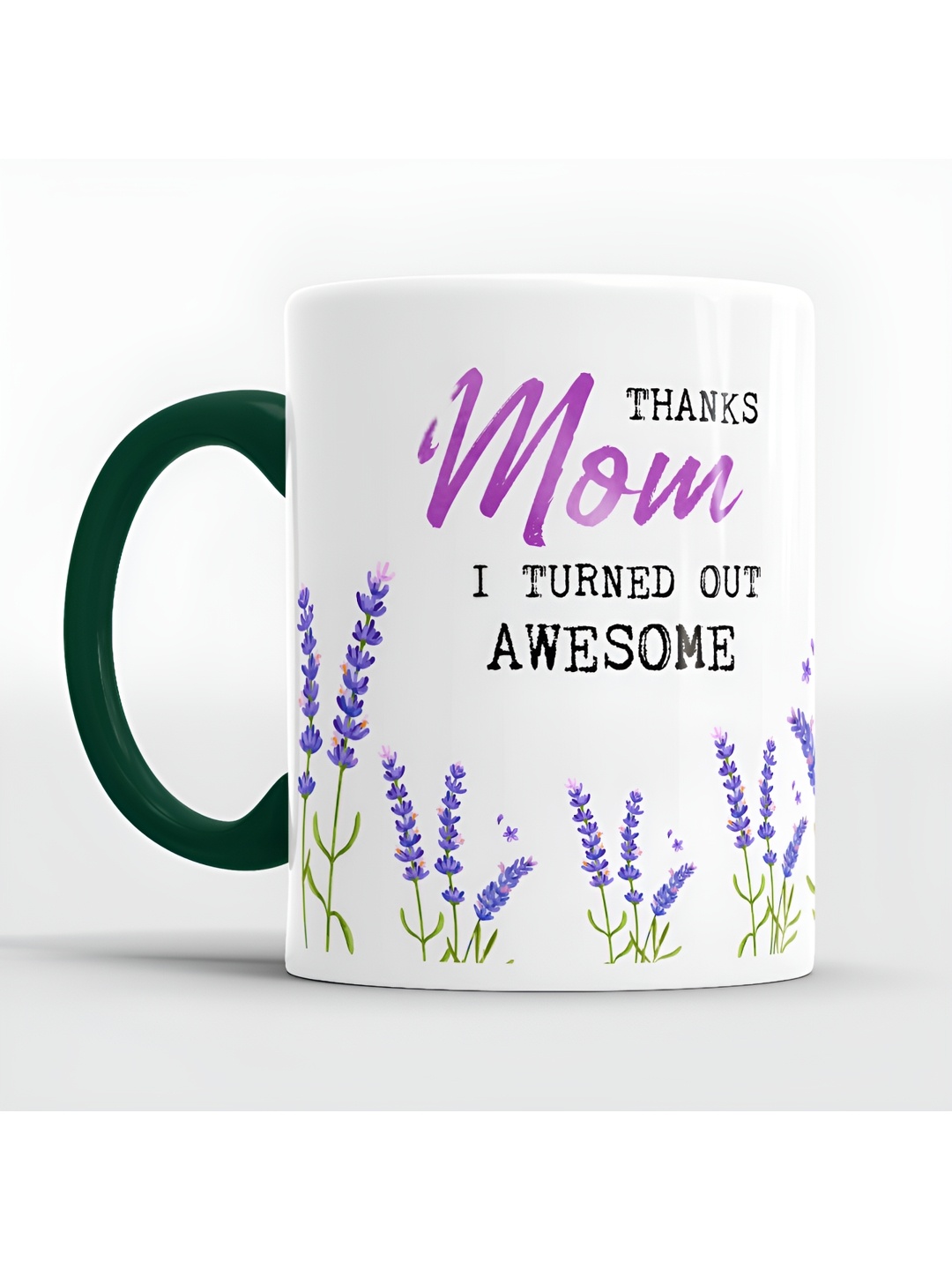 

SUBLIKRAFT Green & White Text or Slogans Printed Ceramic Glossy Mug 330 ml