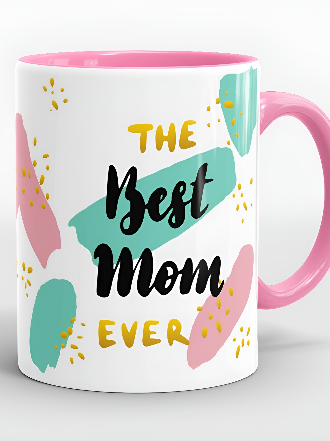 

SUBLIKRAFT White & Pink Printed Microwave Safe Matte Ceramic Mug 330 ml